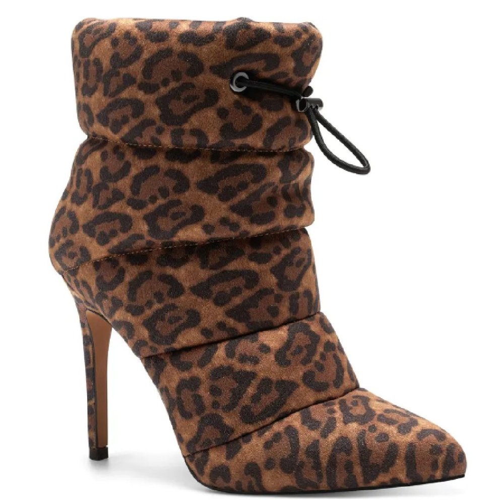 Jessica Simpson Padina Leopard Ankle Booties 6 Pointed Toe Stiletto Heel